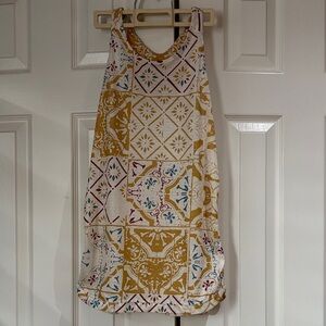 Prana Mustard and Cream Tile-Print Mini